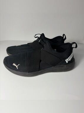 Puma Men’s Black Slip-On Athletic Sneakers Worn Women Size 10 US